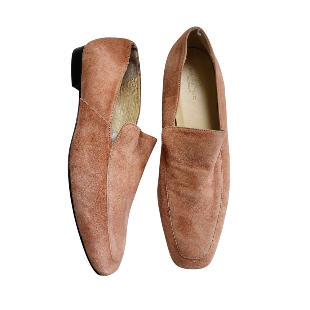 Banana Republic Womens Luz Square Toe Suede Loafer Size 9 Salmon Made in Italy